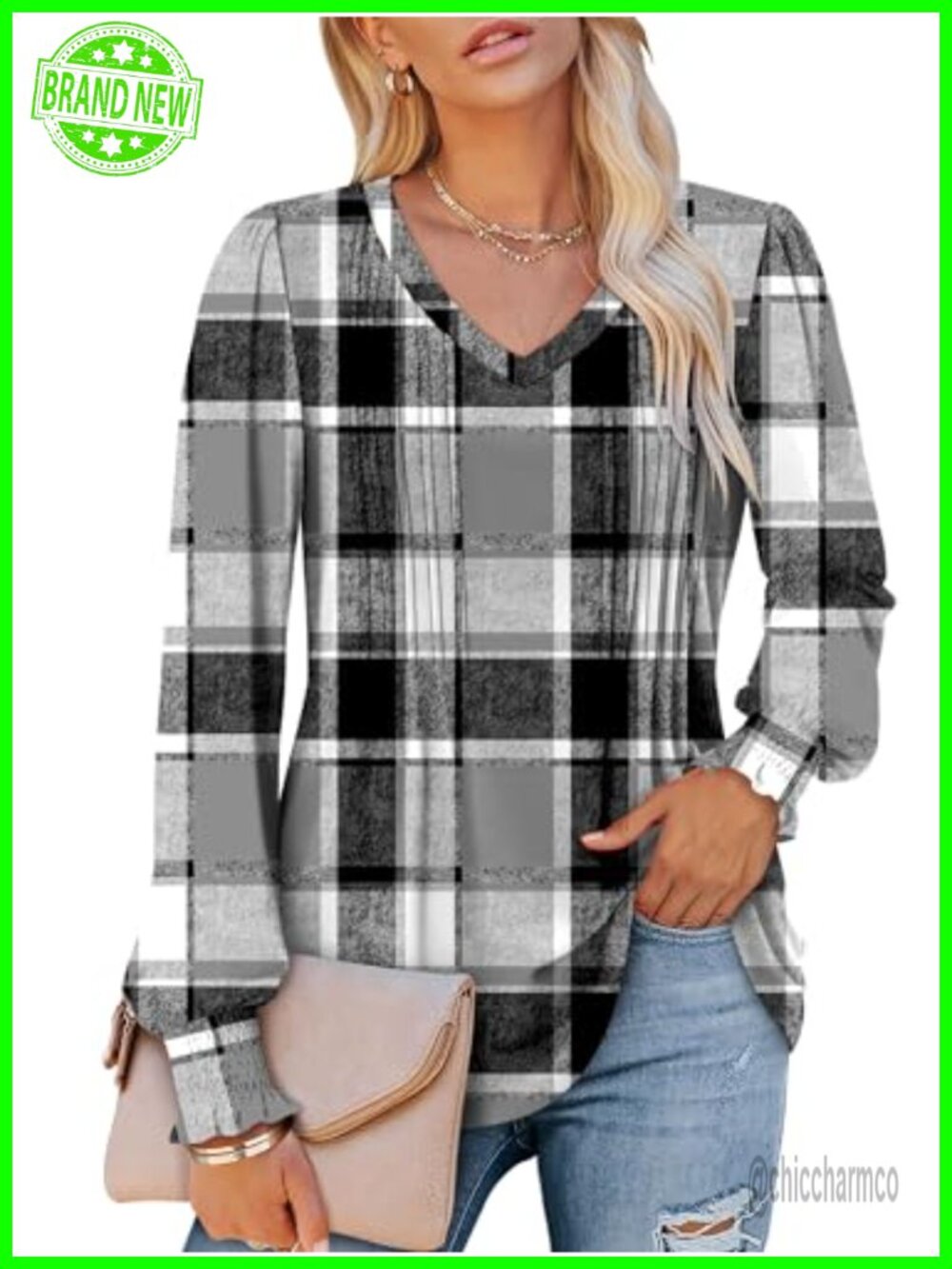Womens Long Sleeve Tunic Top Floral Ruffle V Neck Blouse